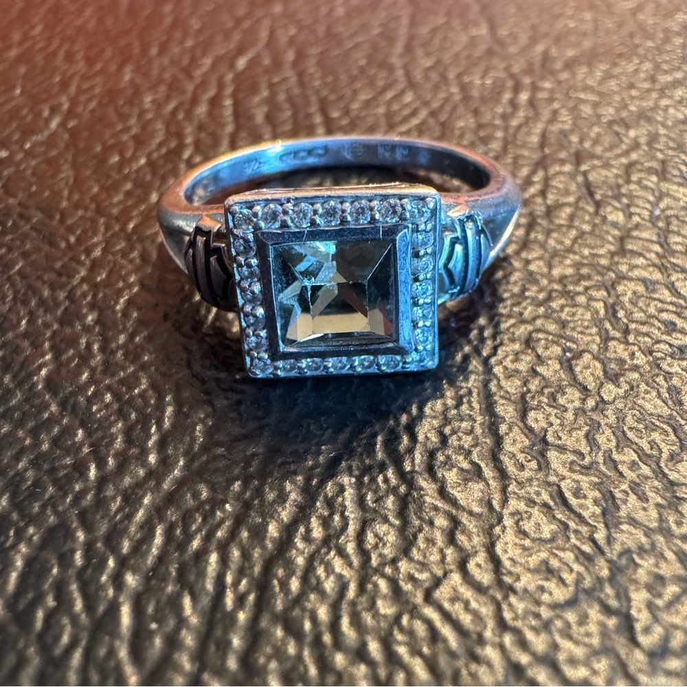 Harley-Davidson Sterling Silver Women’s Ring Black Ice Crystal Size 8.5